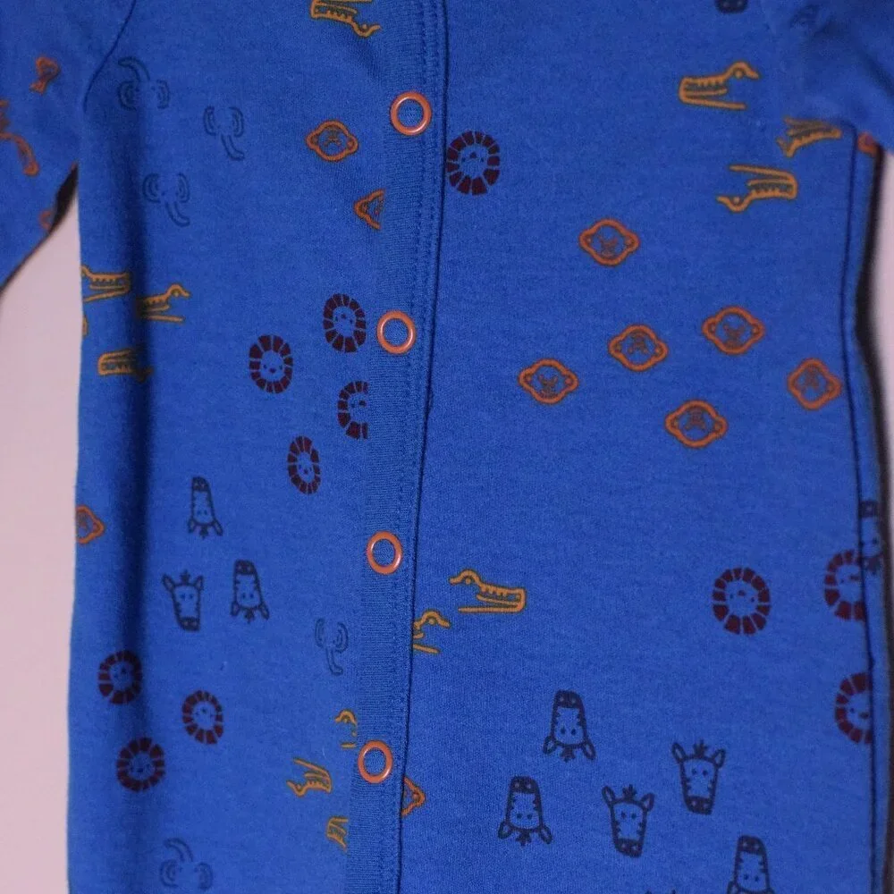 *NWOT* Carter's Blue Safari Animal Snap-Up Sleep & Play Bodysuit - Size 3 Months